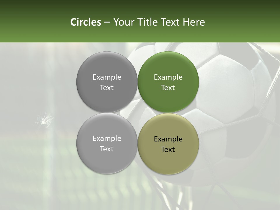 A Soccer Ball In A Net On A Soccer Field PowerPoint Template