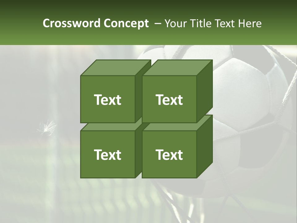 A Soccer Ball In A Net On A Soccer Field PowerPoint Template