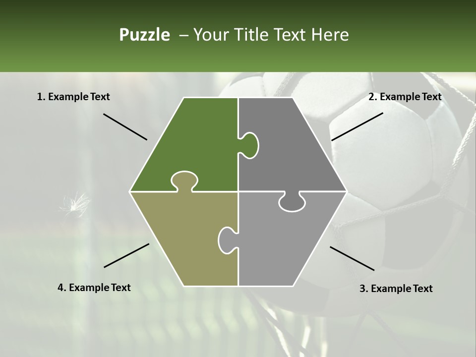 A Soccer Ball In A Net On A Soccer Field PowerPoint Template