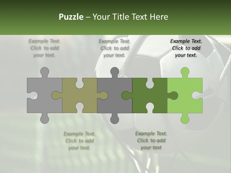 A Soccer Ball In A Net On A Soccer Field PowerPoint Template