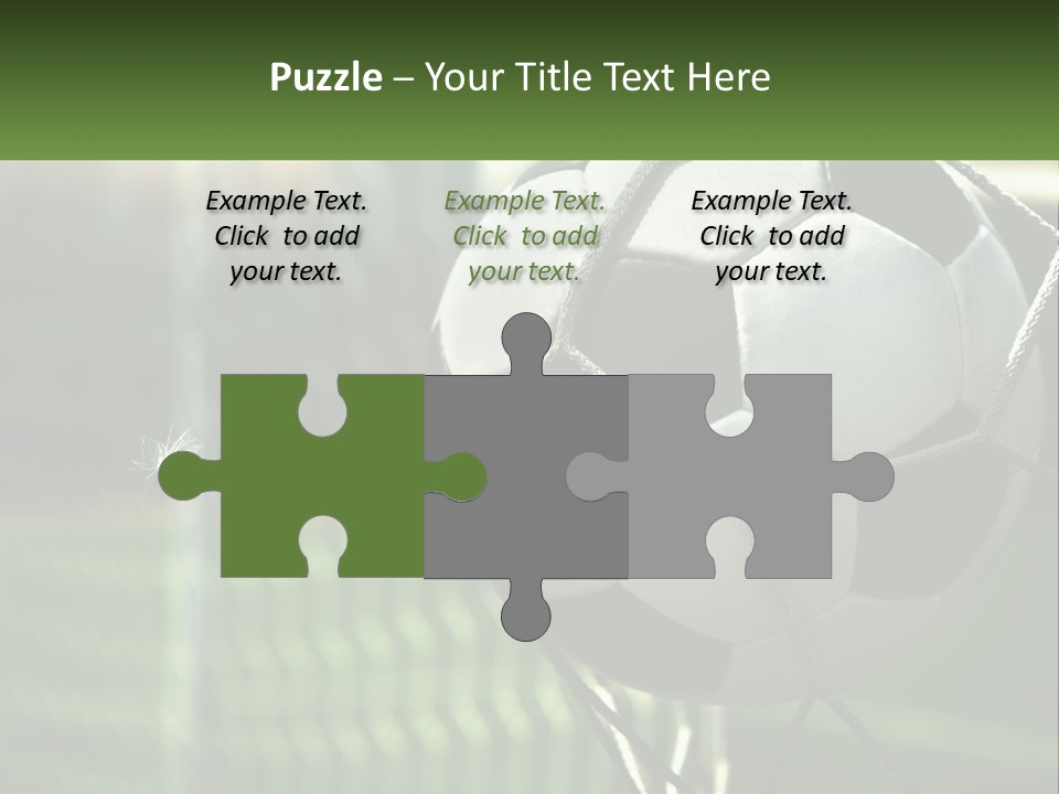 A Soccer Ball In A Net On A Soccer Field PowerPoint Template