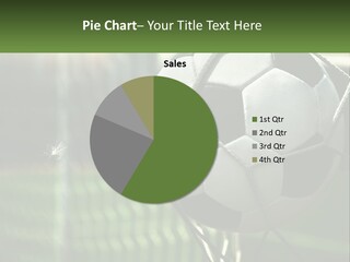 A Soccer Ball In A Net On A Soccer Field PowerPoint Template