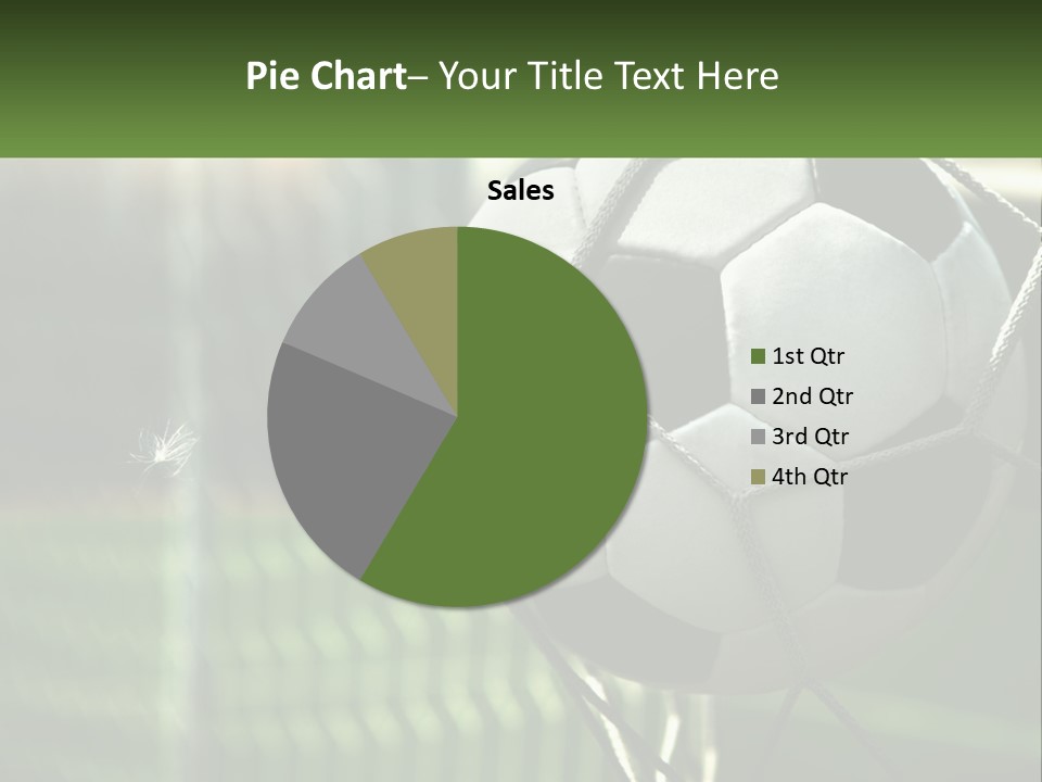 A Soccer Ball In A Net On A Soccer Field PowerPoint Template