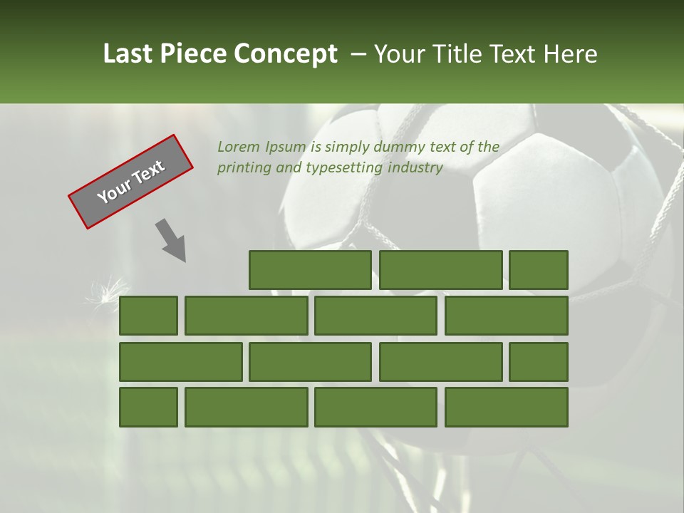 A Soccer Ball In A Net On A Soccer Field PowerPoint Template