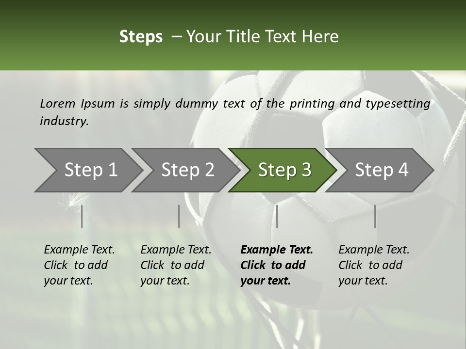 A Soccer Ball In A Net On A Soccer Field PowerPoint Template
