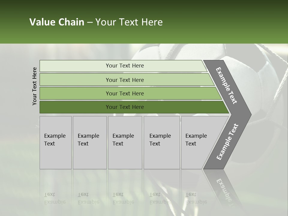 A Soccer Ball In A Net On A Soccer Field PowerPoint Template