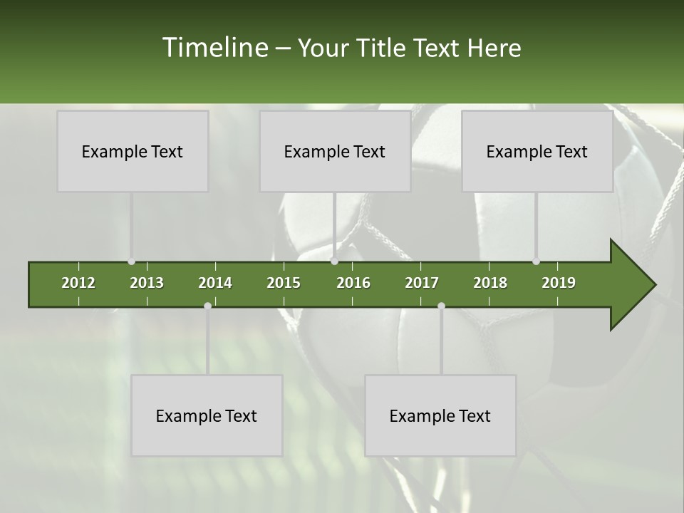 A Soccer Ball In A Net On A Soccer Field PowerPoint Template