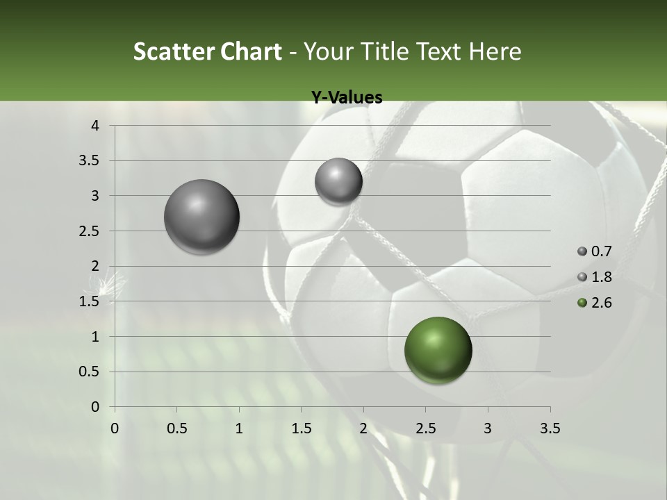 A Soccer Ball In A Net On A Soccer Field PowerPoint Template