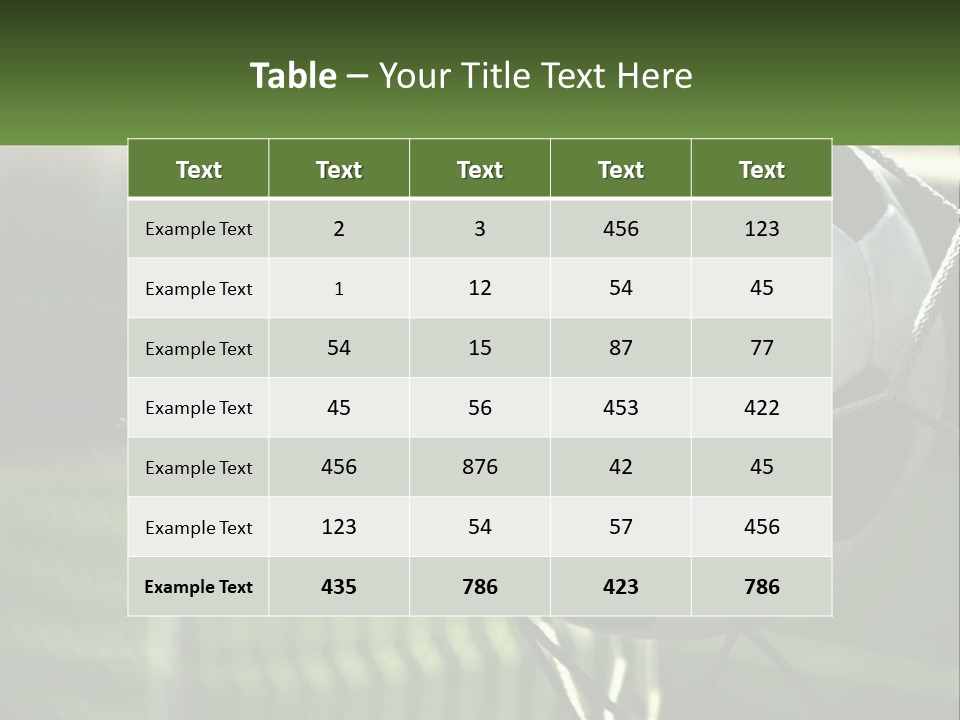 A Soccer Ball In A Net On A Soccer Field PowerPoint Template