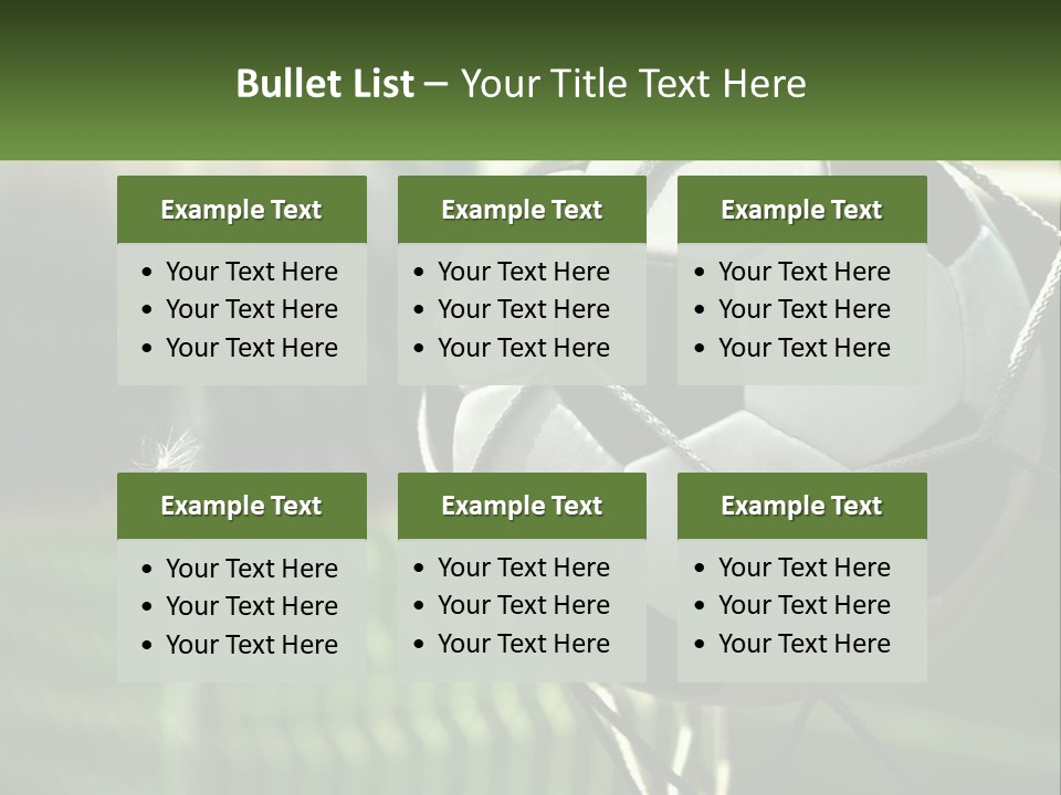 A Soccer Ball In A Net On A Soccer Field PowerPoint Template