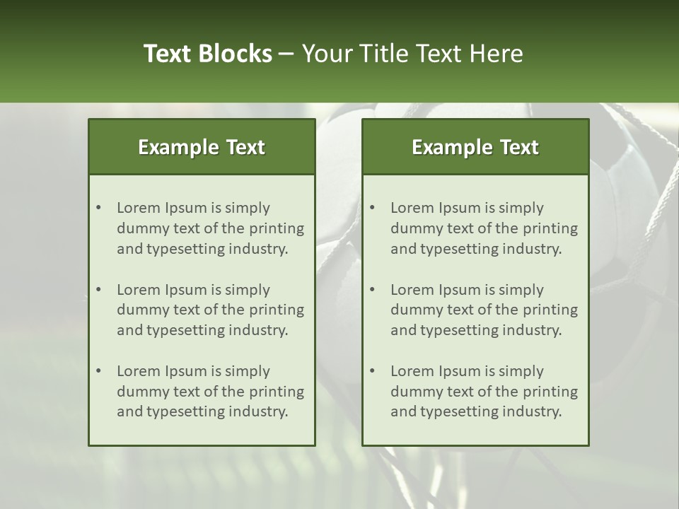 A Soccer Ball In A Net On A Soccer Field PowerPoint Template