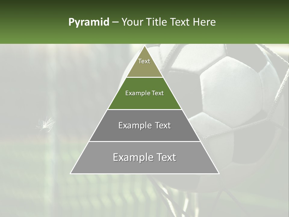 A Soccer Ball In A Net On A Soccer Field PowerPoint Template