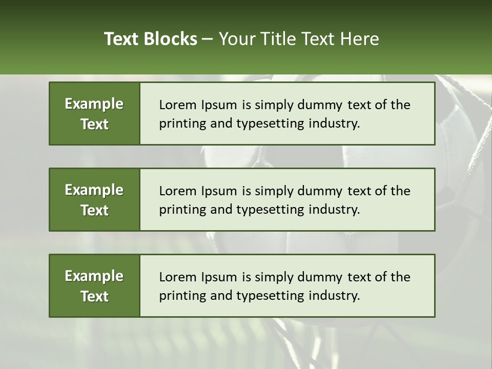 A Soccer Ball In A Net On A Soccer Field PowerPoint Template