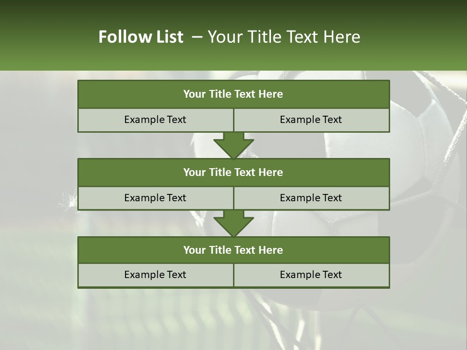 A Soccer Ball In A Net On A Soccer Field PowerPoint Template
