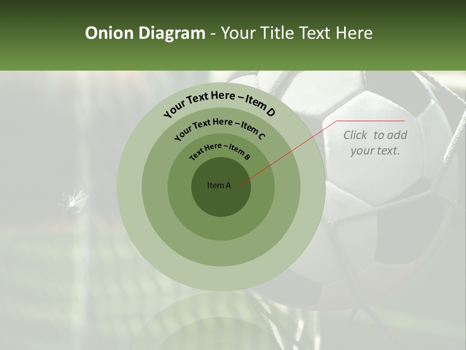 A Soccer Ball In A Net On A Soccer Field PowerPoint Template