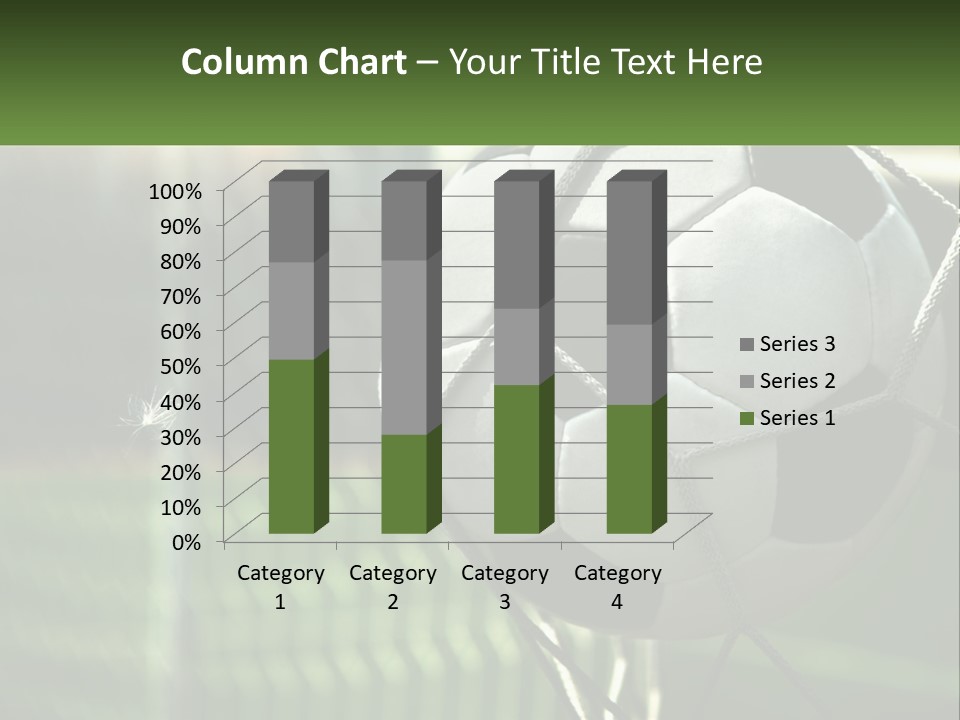 A Soccer Ball In A Net On A Soccer Field PowerPoint Template