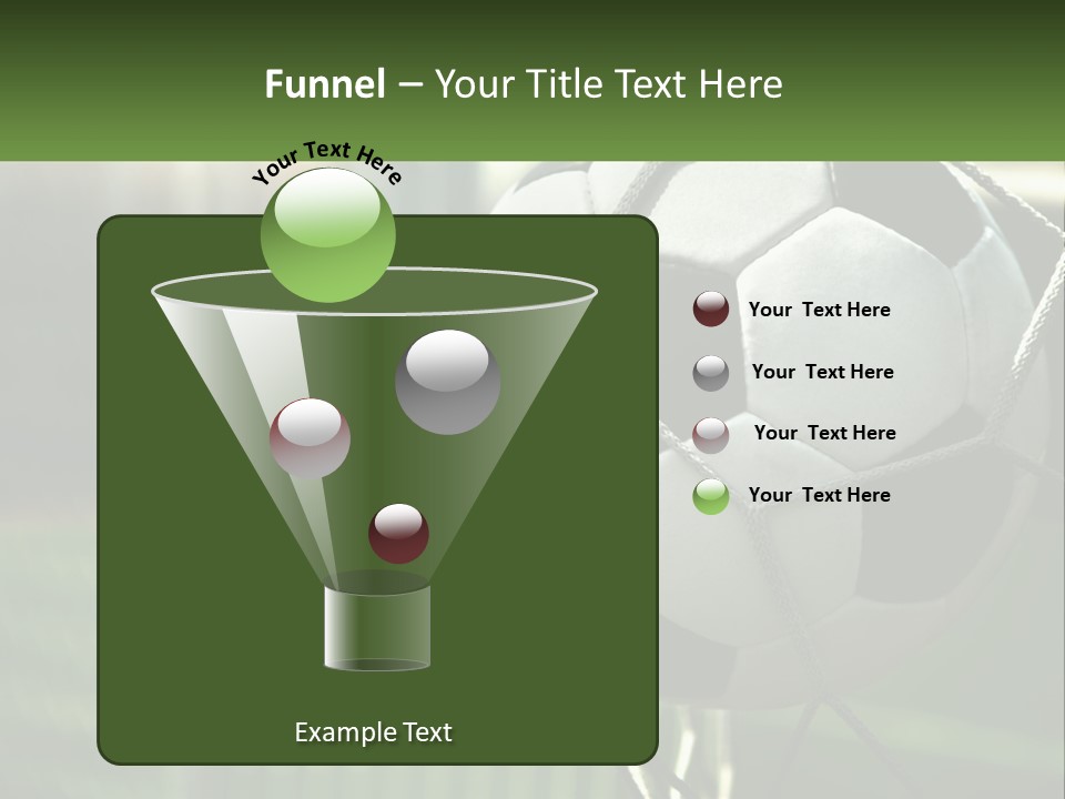 A Soccer Ball In A Net On A Soccer Field PowerPoint Template