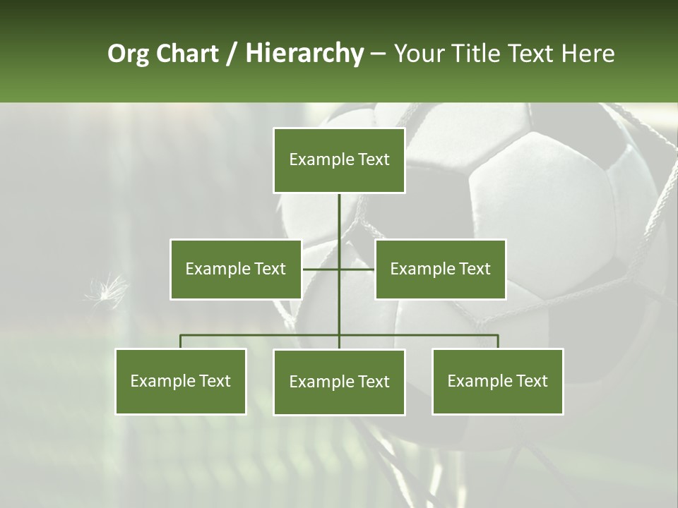 A Soccer Ball In A Net On A Soccer Field PowerPoint Template