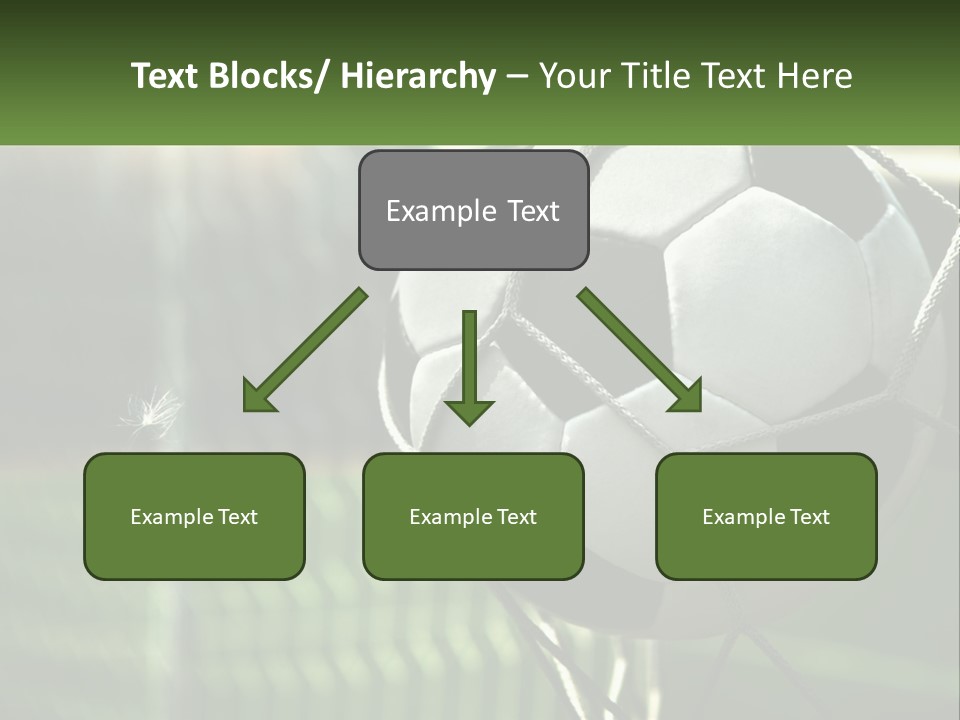 A Soccer Ball In A Net On A Soccer Field PowerPoint Template