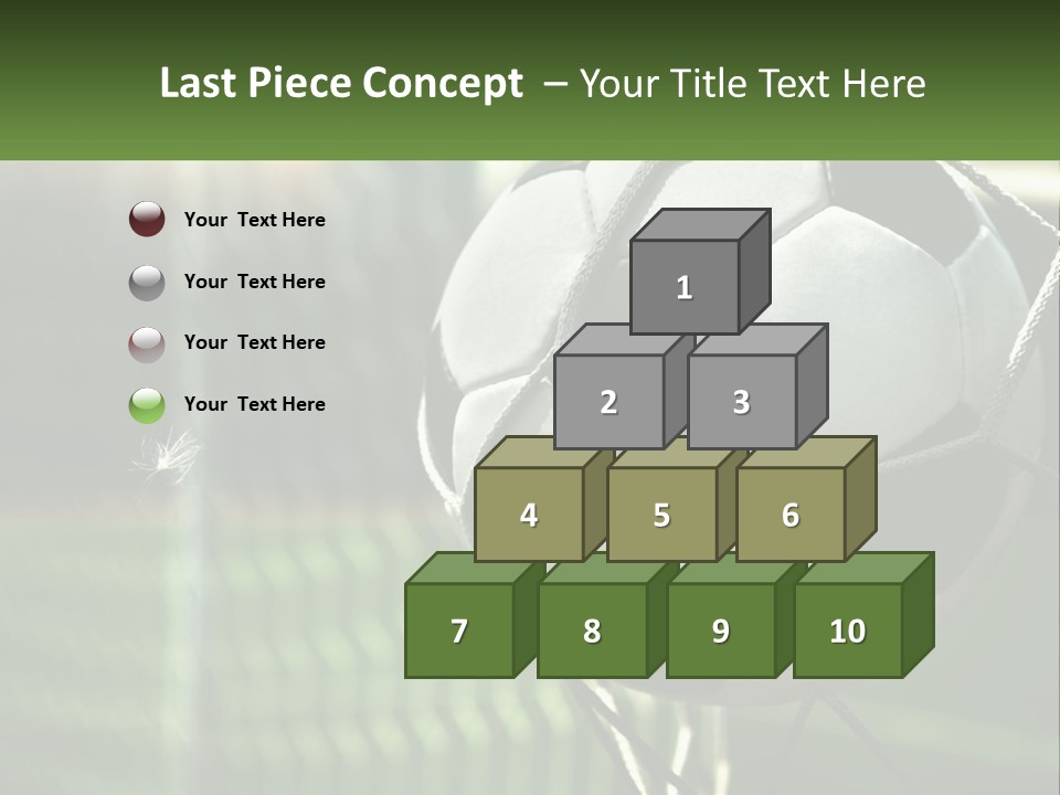 A Soccer Ball In A Net On A Soccer Field PowerPoint Template