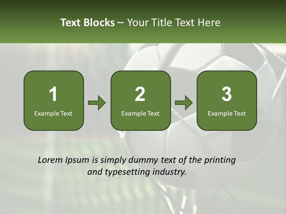 A Soccer Ball In A Net On A Soccer Field PowerPoint Template