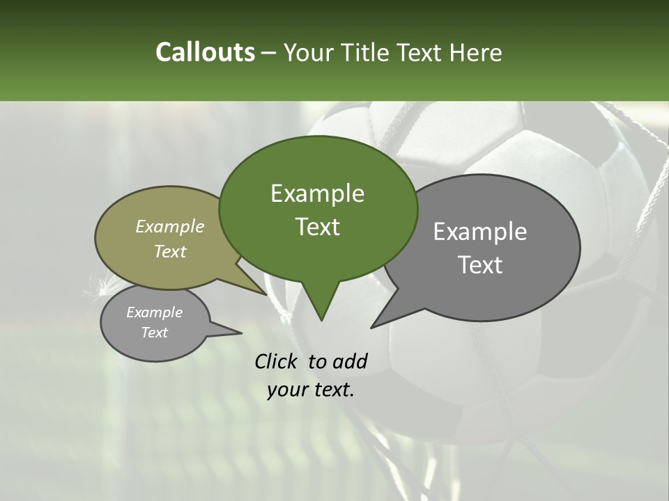 A Soccer Ball In A Net On A Soccer Field PowerPoint Template