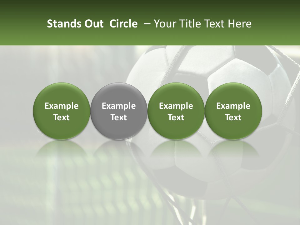 A Soccer Ball In A Net On A Soccer Field PowerPoint Template