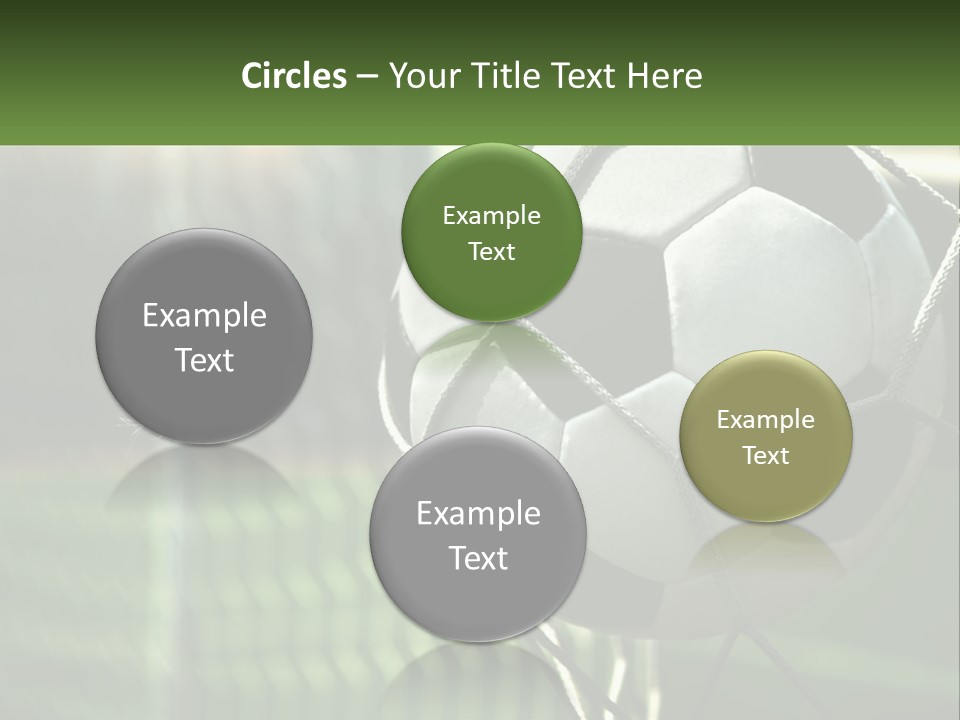 A Soccer Ball In A Net On A Soccer Field PowerPoint Template