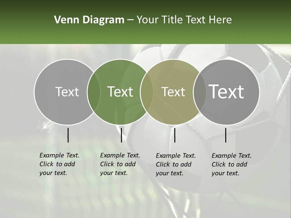 A Soccer Ball In A Net On A Soccer Field PowerPoint Template