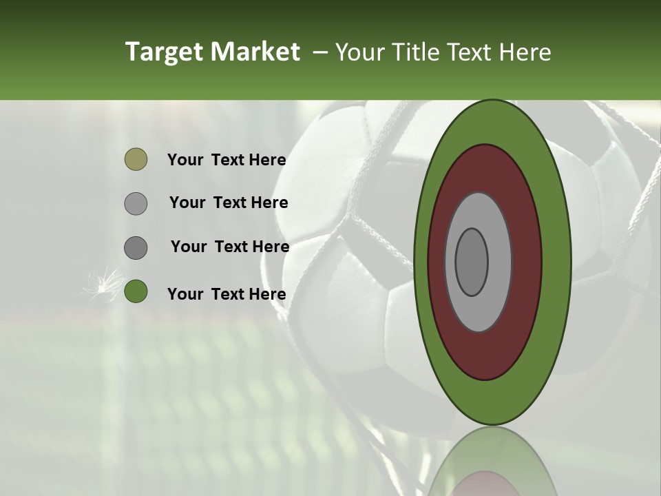 A Soccer Ball In A Net On A Soccer Field PowerPoint Template