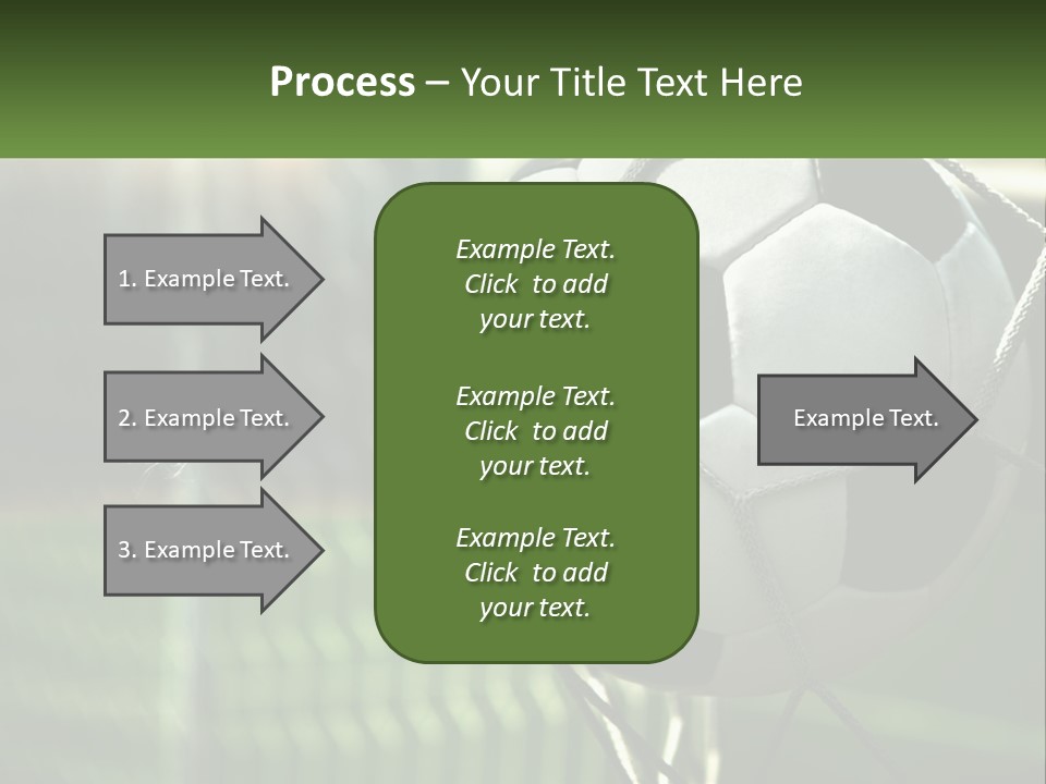 A Soccer Ball In A Net On A Soccer Field PowerPoint Template