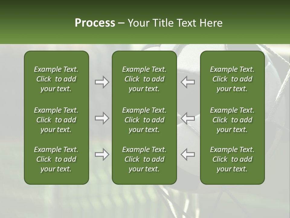 A Soccer Ball In A Net On A Soccer Field PowerPoint Template