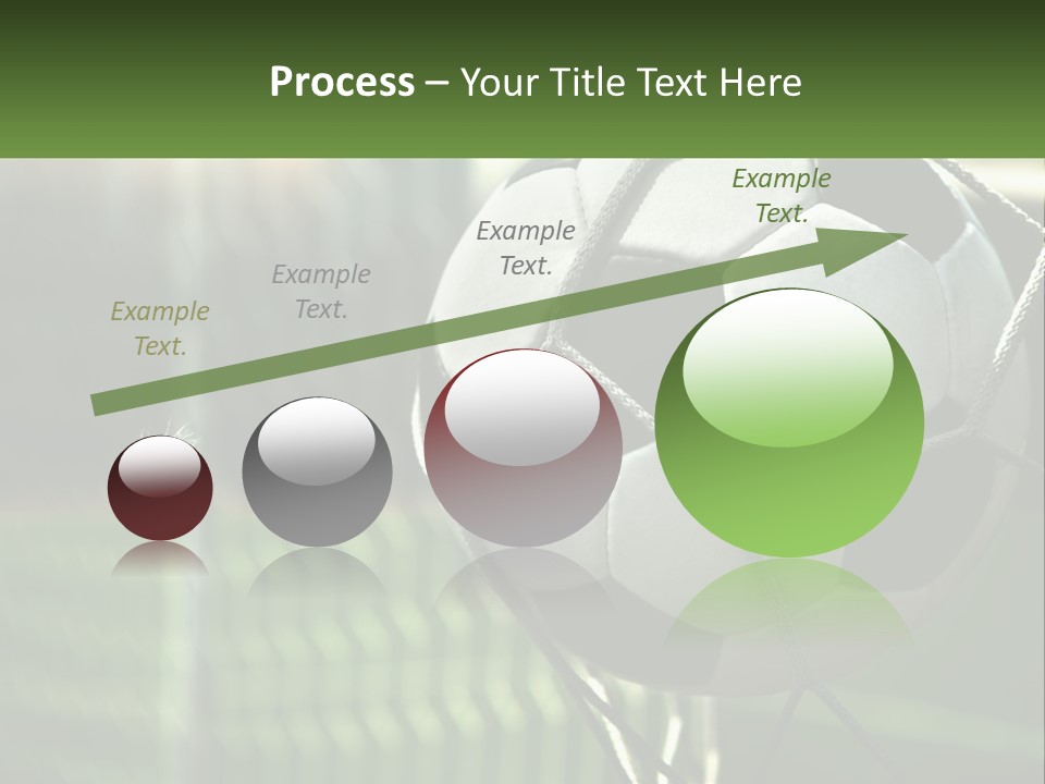 A Soccer Ball In A Net On A Soccer Field PowerPoint Template