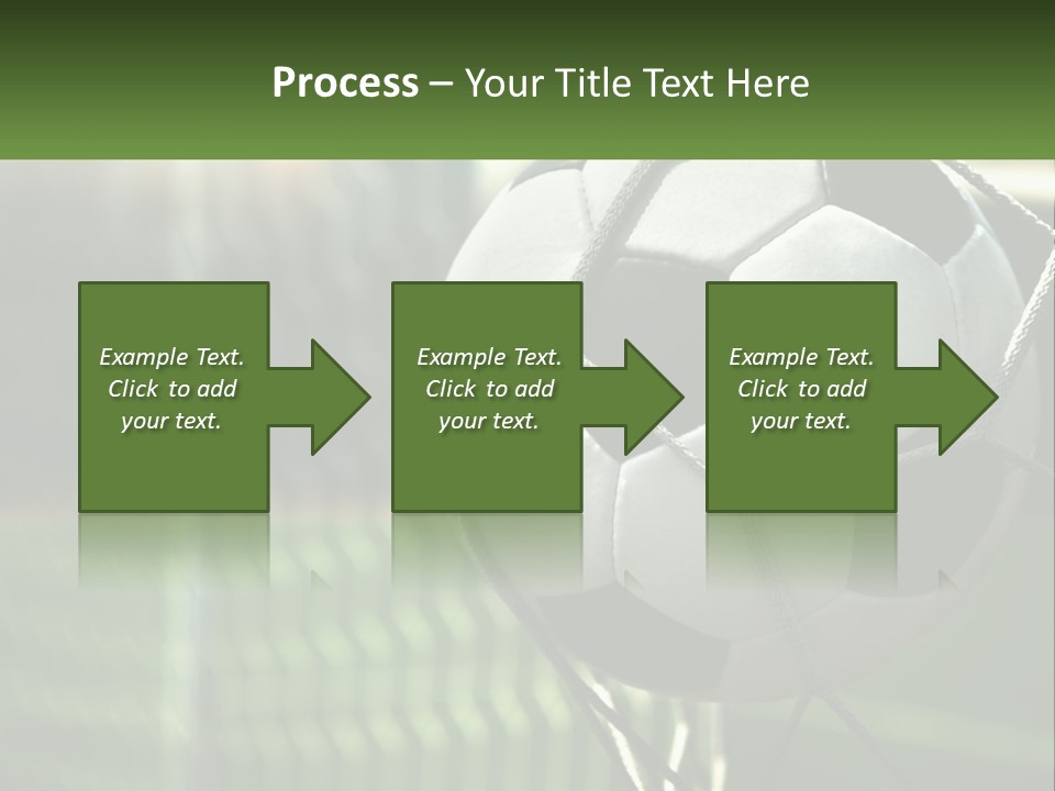 A Soccer Ball In A Net On A Soccer Field PowerPoint Template