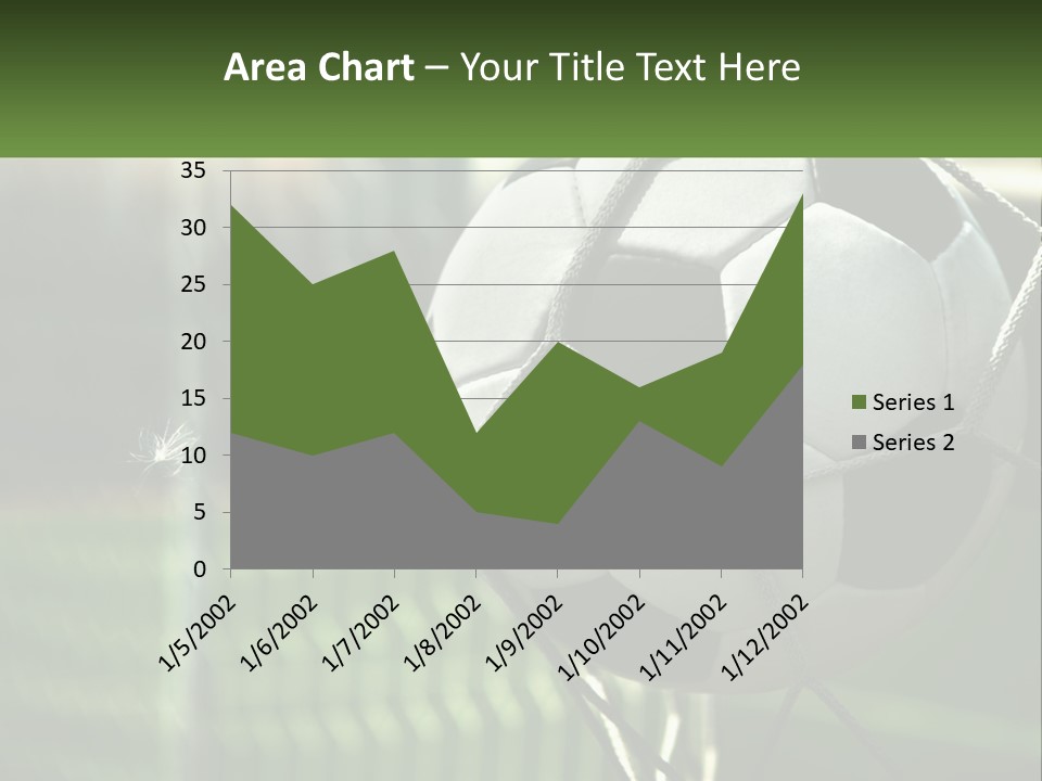 A Soccer Ball In A Net On A Soccer Field PowerPoint Template