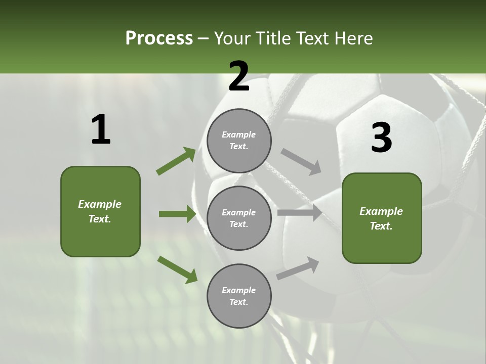 A Soccer Ball In A Net On A Soccer Field PowerPoint Template