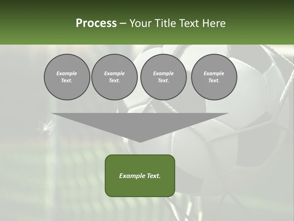 A Soccer Ball In A Net On A Soccer Field PowerPoint Template