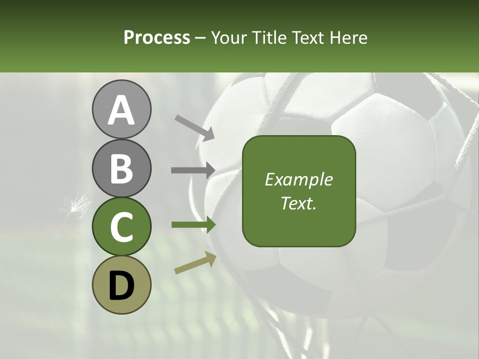 A Soccer Ball In A Net On A Soccer Field PowerPoint Template