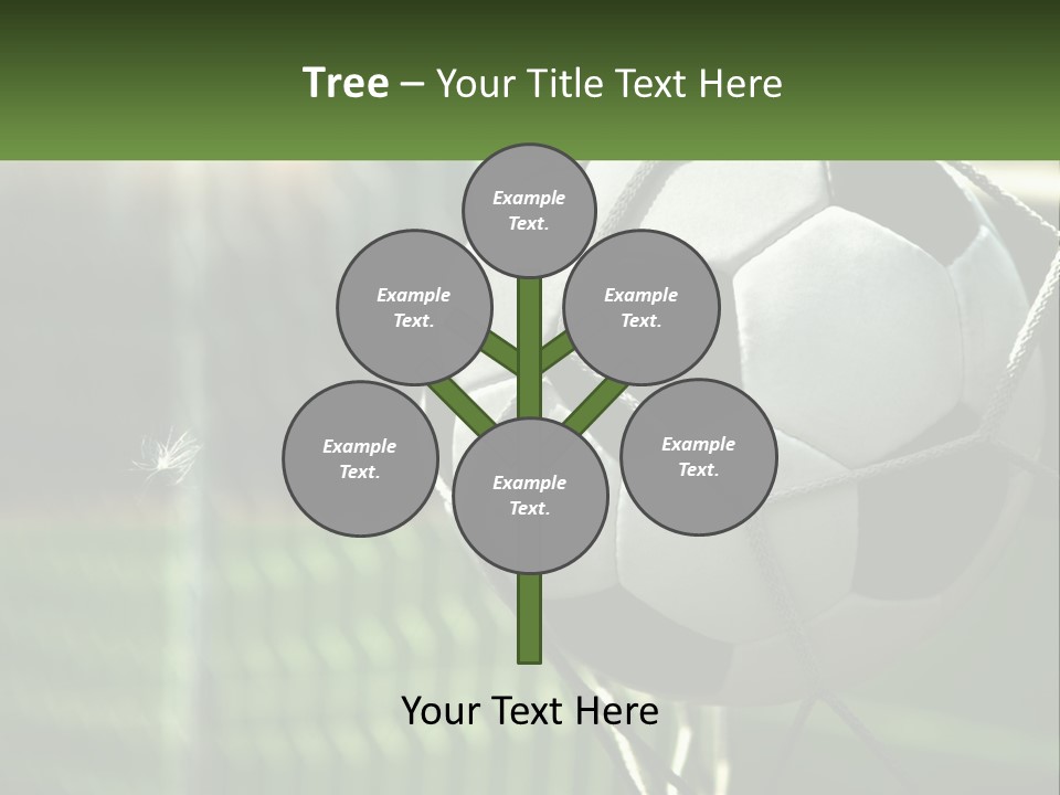 A Soccer Ball In A Net On A Soccer Field PowerPoint Template