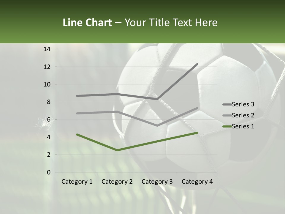 A Soccer Ball In A Net On A Soccer Field PowerPoint Template