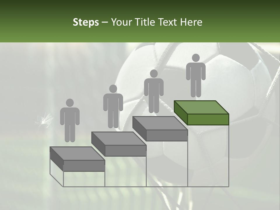 A Soccer Ball In A Net On A Soccer Field PowerPoint Template