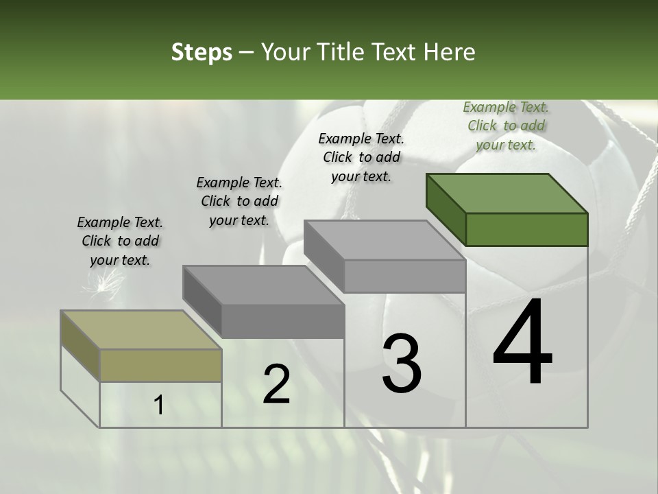A Soccer Ball In A Net On A Soccer Field PowerPoint Template