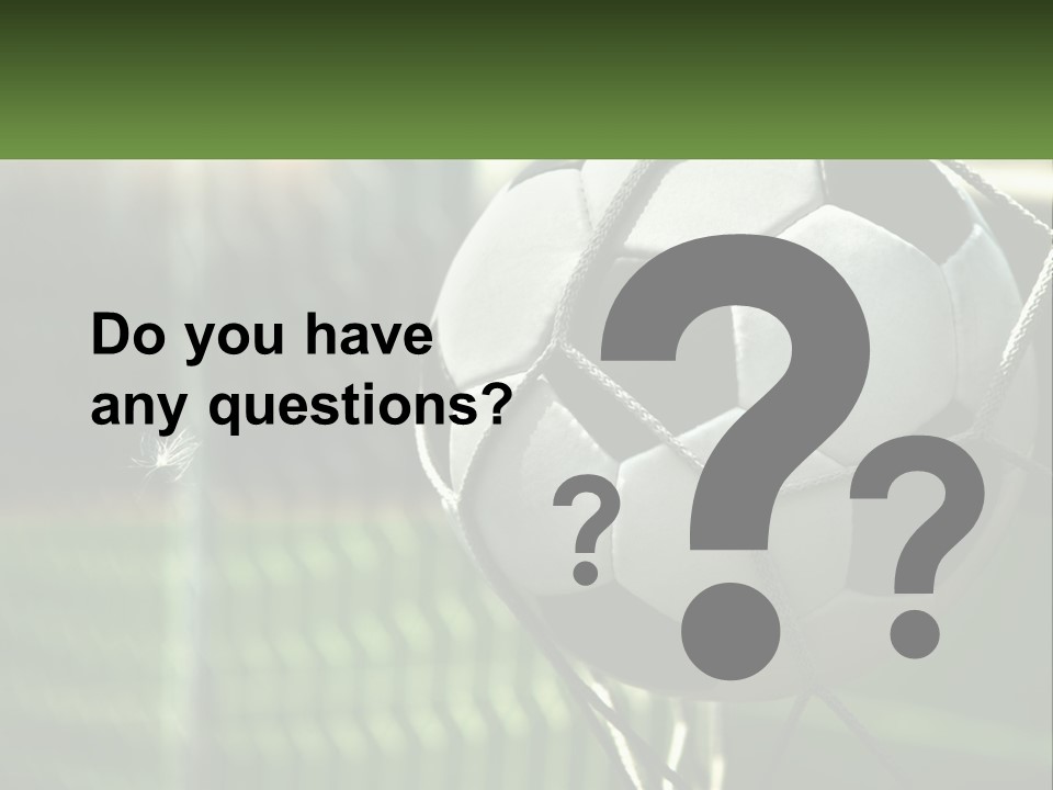 A Soccer Ball In A Net On A Soccer Field PowerPoint Template