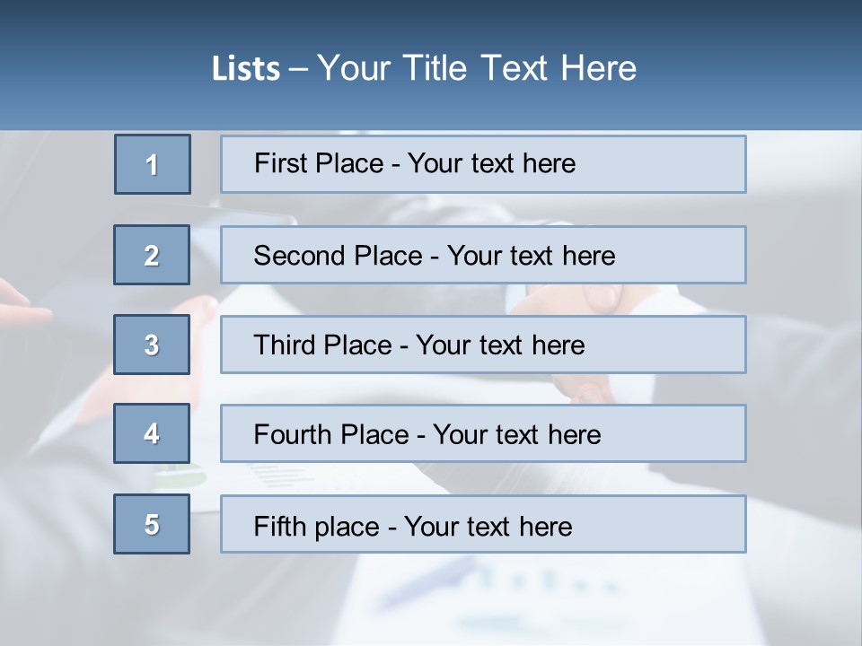 Two Business People Shaking Hands Over A Table PowerPoint Template