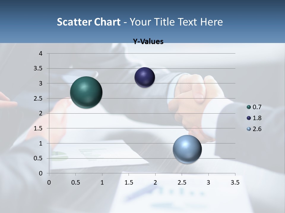 Two Business People Shaking Hands Over A Table PowerPoint Template