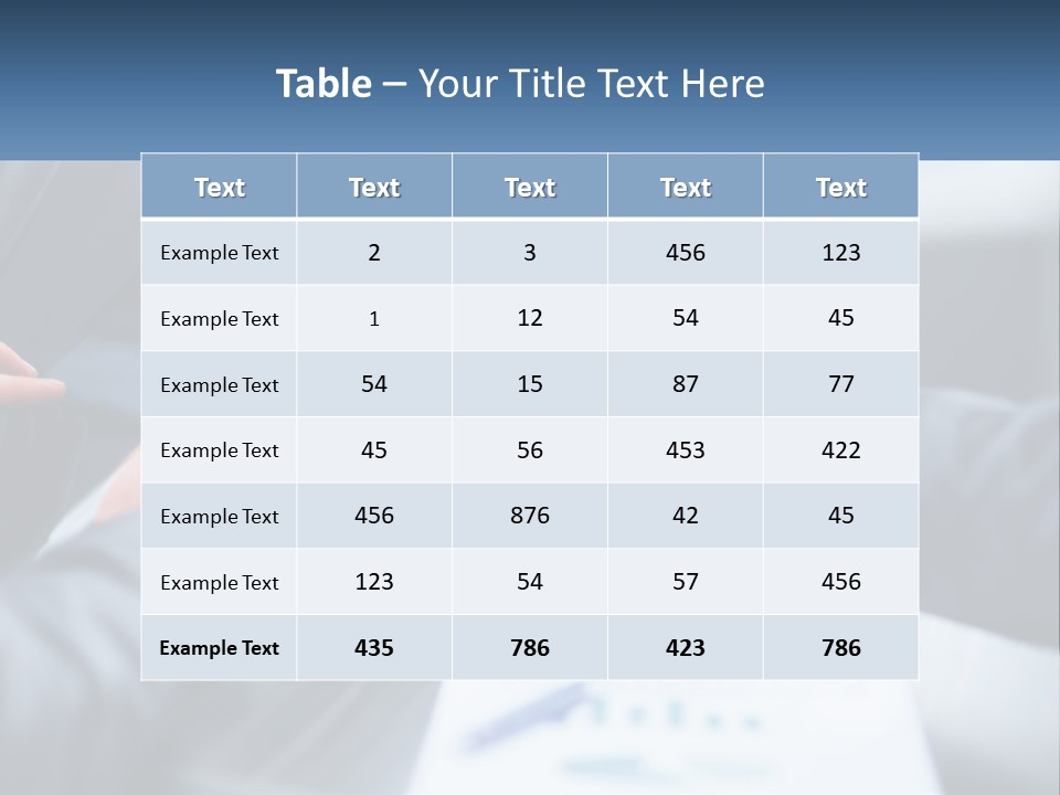 Two Business People Shaking Hands Over A Table PowerPoint Template