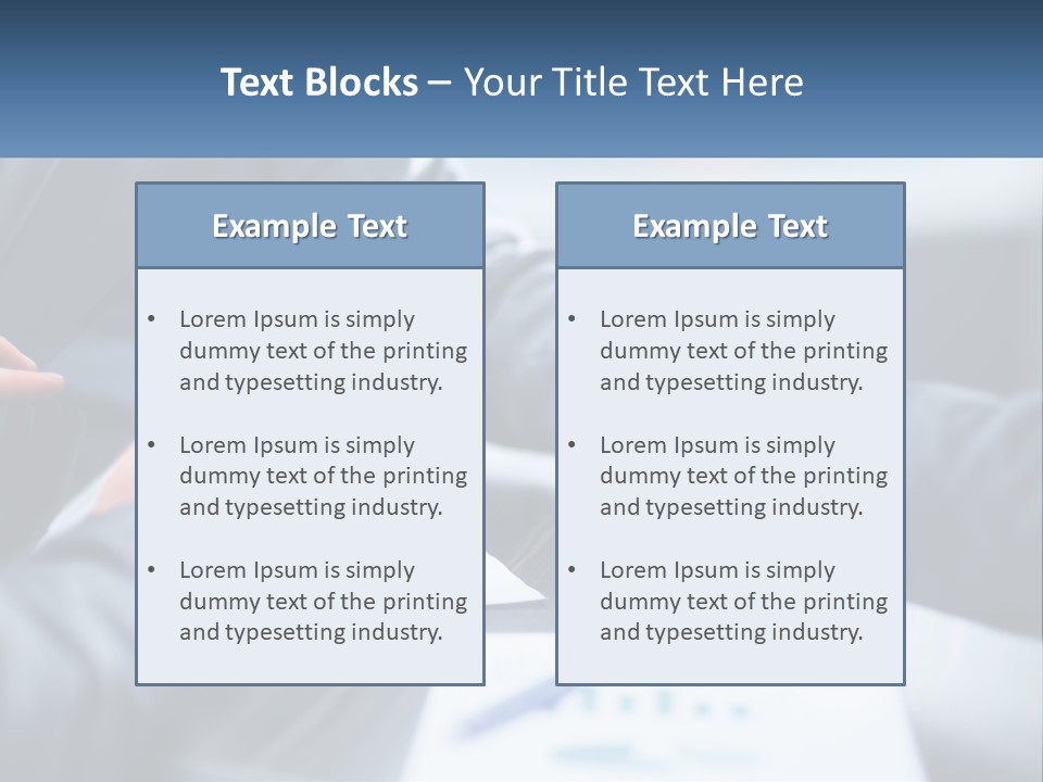 Two Business People Shaking Hands Over A Table PowerPoint Template