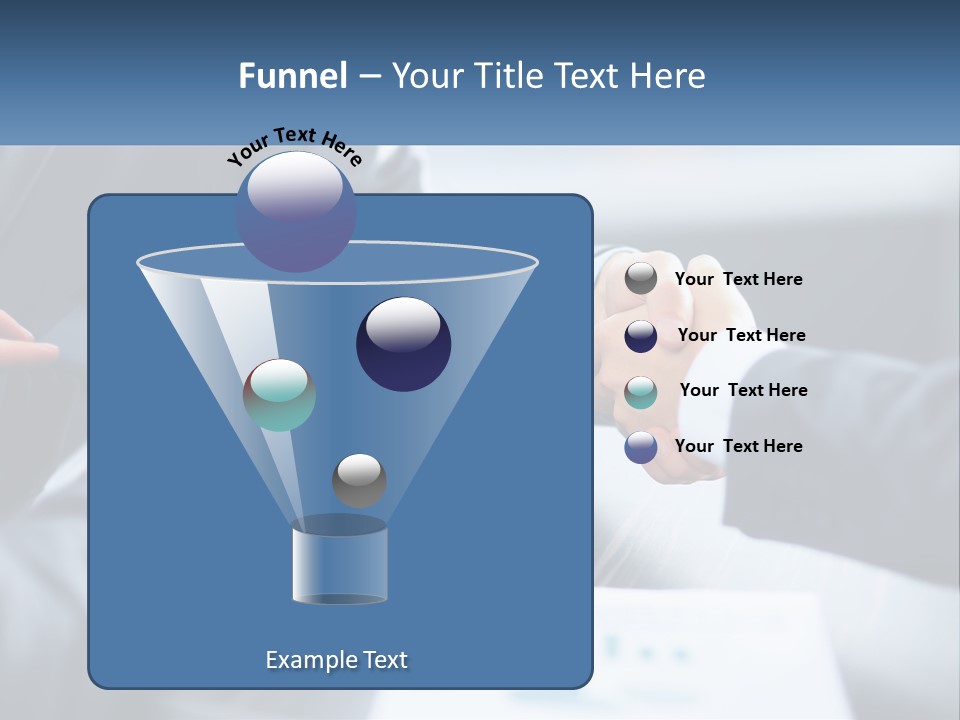 Two Business People Shaking Hands Over A Table PowerPoint Template