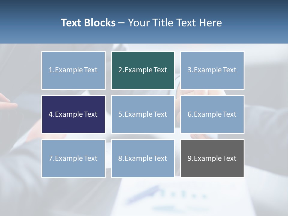 Two Business People Shaking Hands Over A Table PowerPoint Template