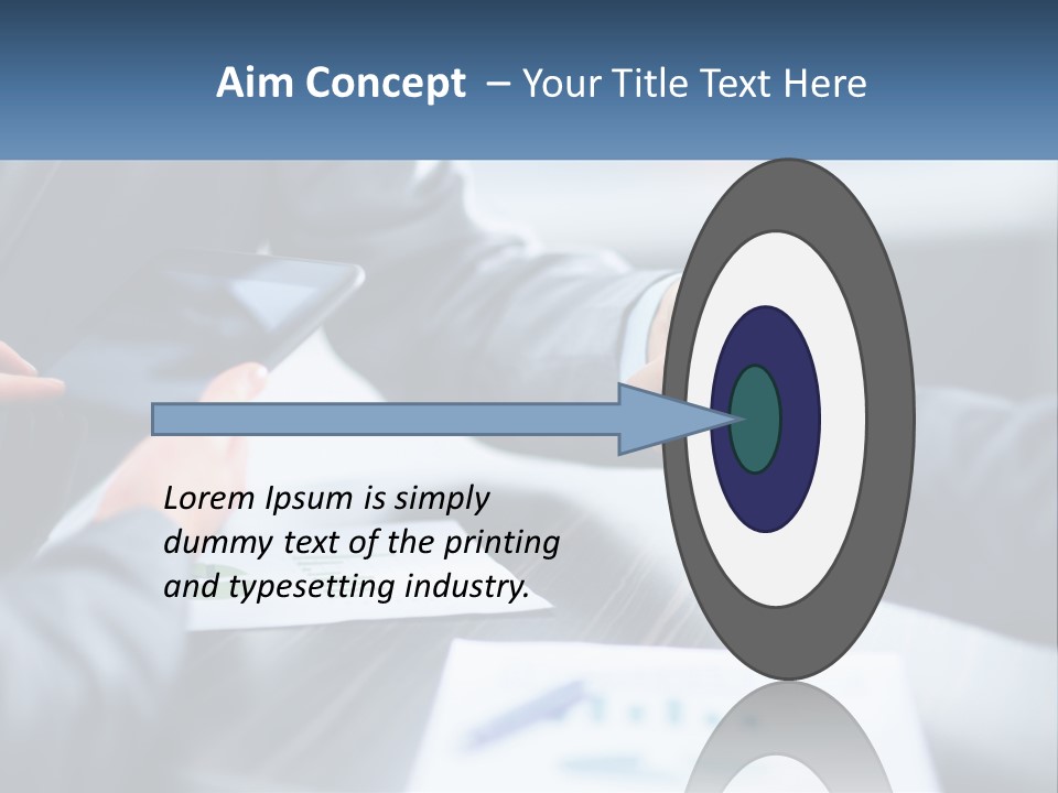Two Business People Shaking Hands Over A Table PowerPoint Template